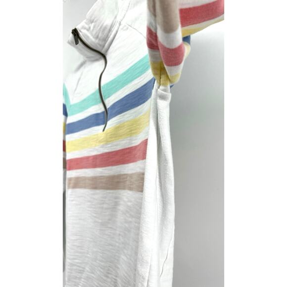 L.L. Bean 1/4 Quarter Zip Cotton Pullover Women's XS White - Picture 5 of 9